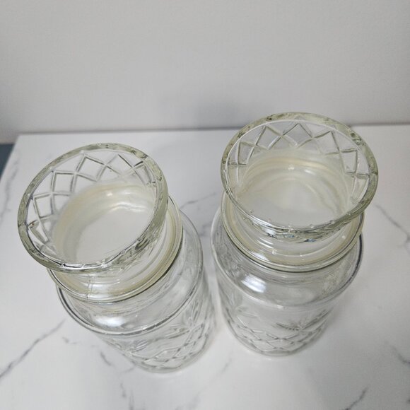 1983 Mr. Peanut Clear Glass Canister Planters Jar with Lid Logo Bottom Set of 2 - Picture 2 of 9